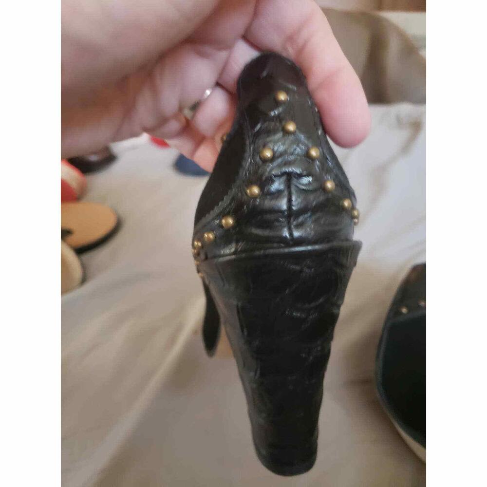 Sam Edelman Studded Python Leather Suede Unique H… - image 8